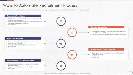 RPA In HR Operations Ways To Automate Recruitment Process Infographics PDF