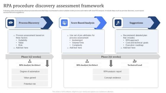 RPA Procedure Discovery Assessment Framework Information PDF RPA Procedure Discovery Assessment Framework Information PDF