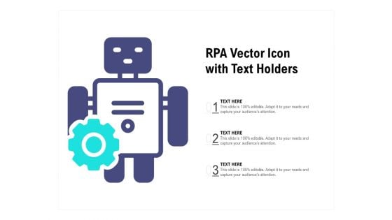 RPA Vector Icon With Text Holders Ppt PowerPoint Presentation Styles Design Inspiration