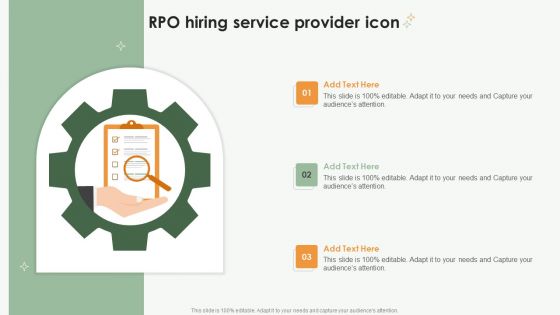 RPO Hiring Service Provider Icon Ppt PowerPoint Presentation File Visual Aids PDF