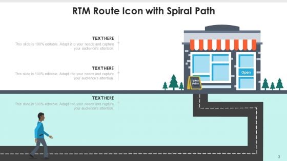 RTM Icon Route Location Ppt PowerPoint Presentation Complete Deck With Slides