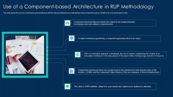 RUP Methodology Use Of A Component Based Architecture In RUP Methodology Demonstration PDF