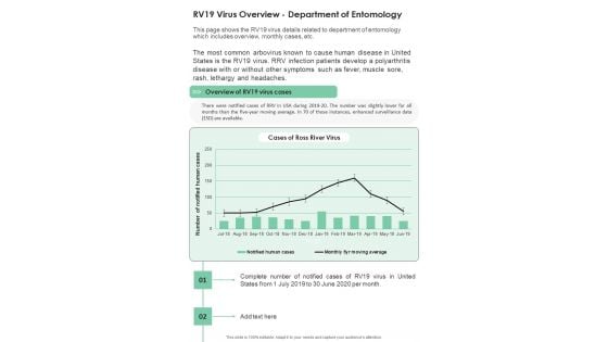 RV19 Virus Overview Department Of Entomology One Pager Documents