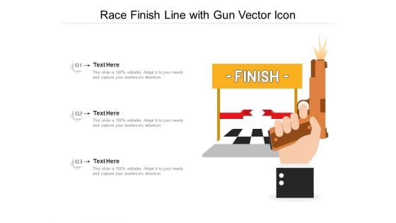 Race Finish Line With Gun Vector Icon Ppt PowerPoint Presentation Gallery Guidelines PDF