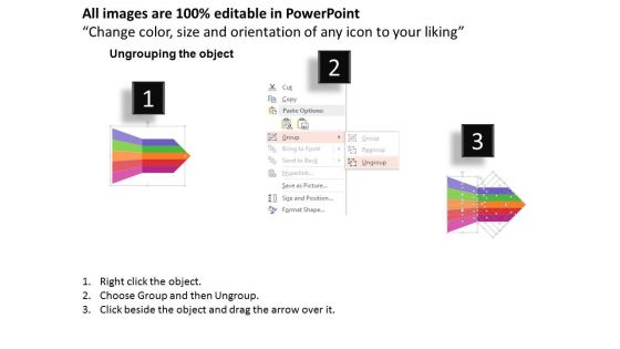 Rainbow Color Tags With Five Icons Powerpoint Template