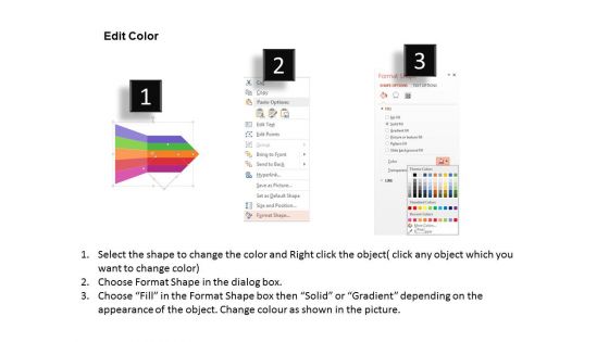 Rainbow Color Tags With Five Icons Powerpoint Template