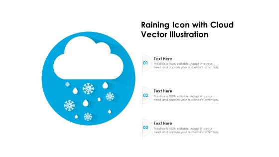 Raining Icon With Cloud Vector Illustration Ppt PowerPoint Presentation File Background PDF