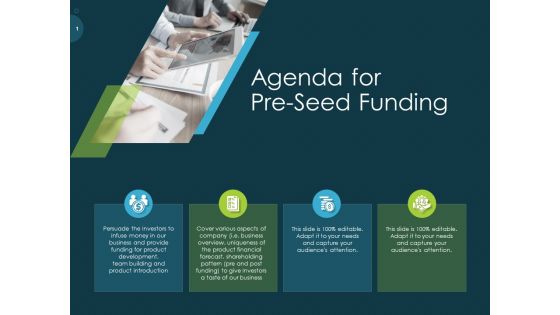 Raise Funding From Pre Seed Capital Agenda For Pre Seed Funding Designs PDF