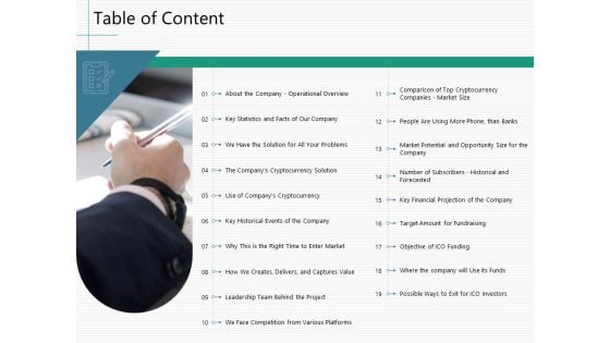 Raising Capital From Virtual Currency Initial Public Offering Table Of Content Graphics PDF