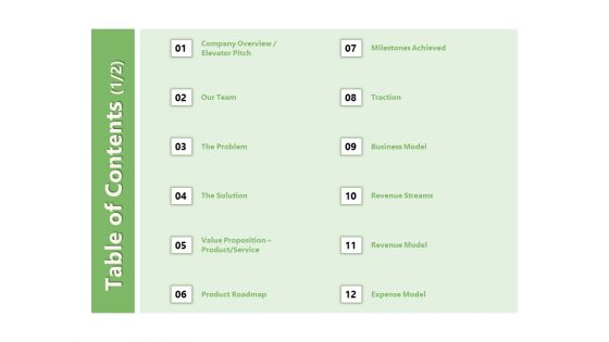 Raising Funds Company Table Of Contents Ppt Infographic Template Elements PDF