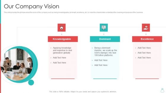 Raising Funds From Venture Capitalist Our Company Vision Infographics PDF