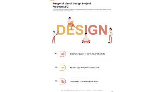Range Of Visual Design Project Proposal One Pager Sample Example Document