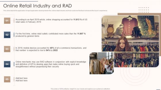 Rapid Application Building Framework Online Retail Industry And RAD Diagrams PDF