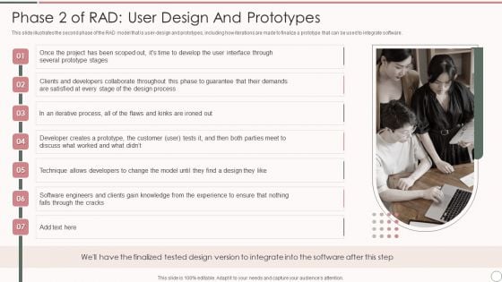 Rapid Application Development Architecture Phase 2 Of Rad User Design And Prototypes Topics PDF