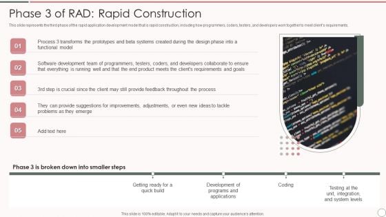 Rapid Application Development Architecture Phase 3 Of Rad Rapid Construction Guidelines PDF