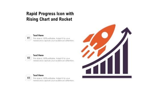 Rapid Progress Icon With Rising Chart And Rocket Ppt PowerPoint Presentation File Images PDF