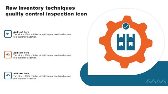 Raw Inventory Techniques Quality Control Inspection Icon Ideas PDF