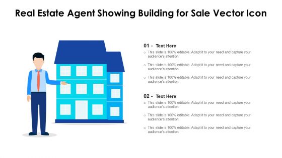 Real Estate Agent Showing Building For Sale Vector Icon Ppt PowerPoint Presentation Styles Introduction PDF