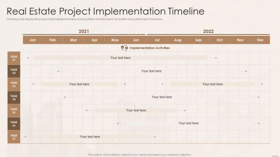 Real Estate Developers Funding Alternatives Real Estate Project Implementation Timeline Summary PDF