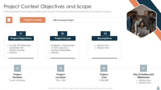 Real Estate Development Project Financing Project Context Objectives And Scope Topics PDF