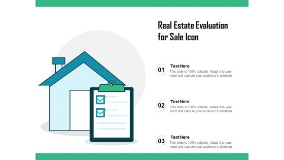 Real Estate Evaluation For Sale Icon Ppt PowerPoint Presentation File Outfit PDF