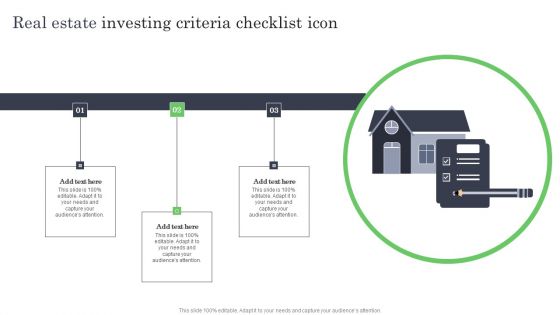 Real Estate Investing Criteria Checklist Icon Ppt Infographic Template Background Image PDF