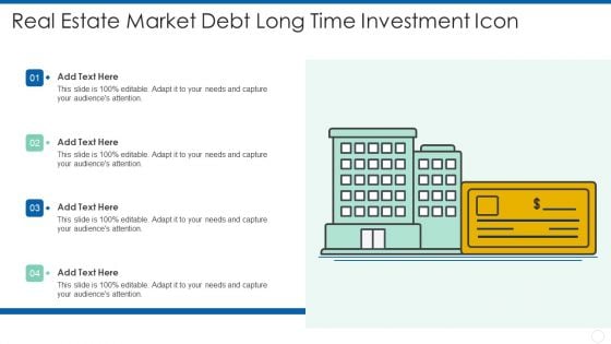 Real Estate Market Debt Long Time Investment Icon Background PDF