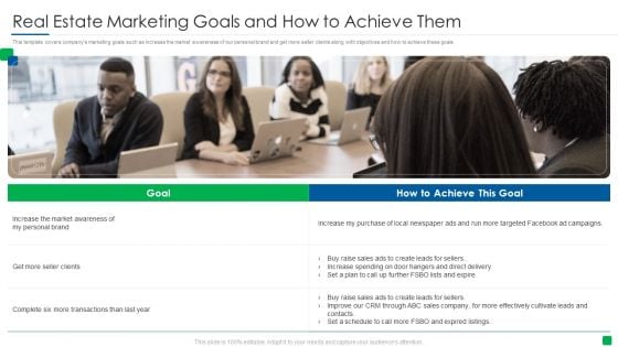 Real Estate Marketing Goals And How To Achieve Them Brochure PDF Real Estate Marketing Goals And How To Achieve Them Brochure PDF