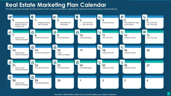 Real Estate Marketing Plan Calendar Clipart PDF Real Estate Marketing Plan Calendar Clipart PDF