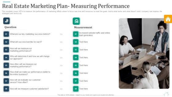 Real Estate Marketing Plan Measuring Performance Ideas PDF