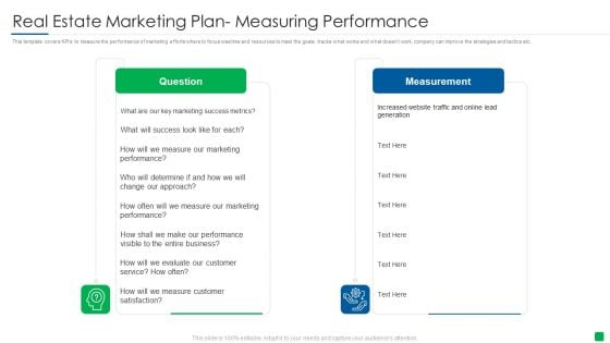 Real Estate Marketing Plan Measuring Performance Mockup PDF