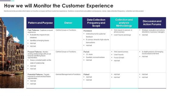 Real Estate Marketing Plan To Sell How We Will Monitor The Customer Experience Guidelines PDF