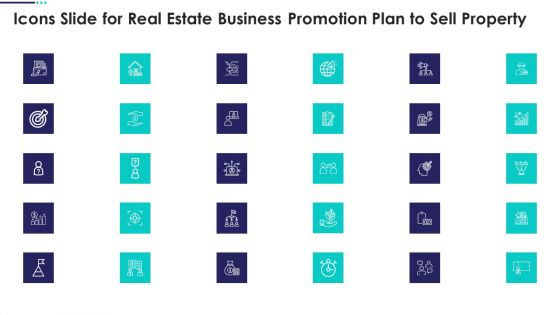 Real Estate Marketing Plan To Sell Icons Slide For Real Estate Business Promotion Plan Template PDF