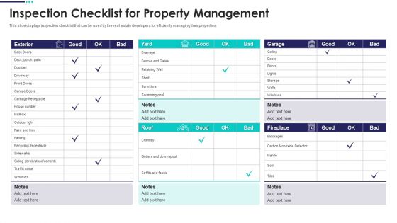 Real Estate Marketing Plan To Sell Inspection Checklist For Property Management Portrait PDF Real Estate Marketing Plan To Sell Inspection Checklist For Property Management Portrait PDF