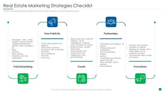 Real Estate Marketing Strategies Checklist Clipart PDF Real Estate Marketing Strategies Checklist Clipart PDF