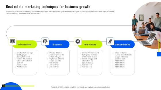 Real Estate Marketing Techniques For Business Growth Formats PDF