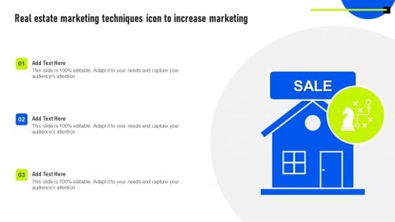 Real Estate Marketing Techniques Icon To Increase Marketing Information PDF