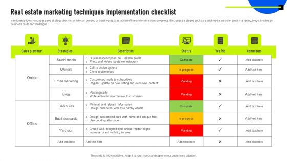 Real Estate Marketing Techniques Implementation Checklist Rules PDF