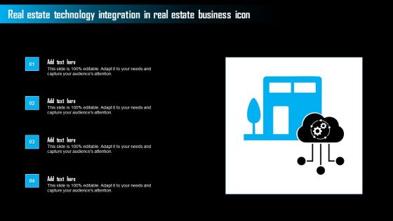 Real Estate Technology Integration In Real Estate Business Icon Mockup PDF