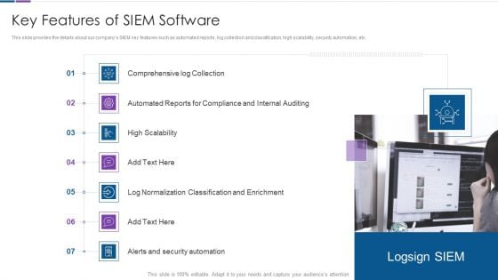 Real Time Assessment Of Security Threats Key Features Of SIEM Software Inspiration PDF