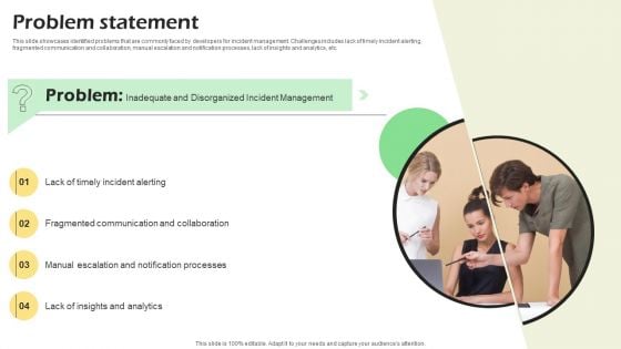 Real Time Incident Management Solution Investor Funding Pitch Deck Problem Statement Information PDF