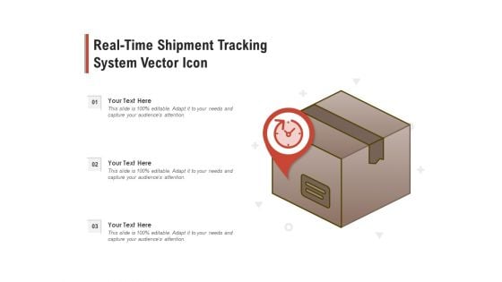Real Time Shipment Tracking System Vector Icon Ppt PowerPoint Presentation File Layout PDF