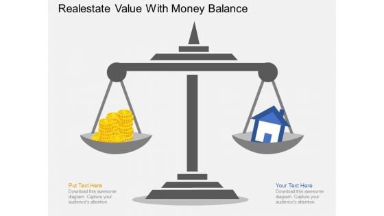 Realestate Value With Money Balance Powerpoint Template