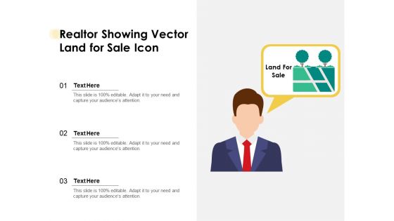 Realtor Showing Vector Land For Sale Icon Ppt PowerPoint Presentation Show Demonstration PDF