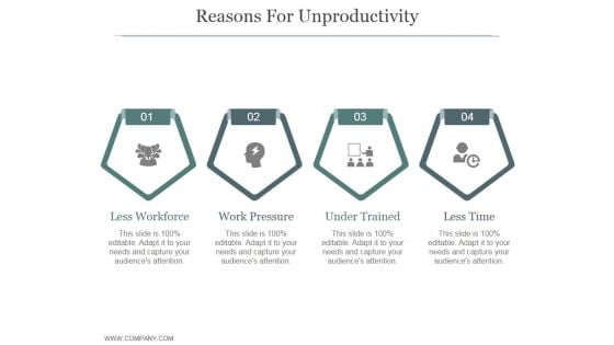 Reasons For Unproductivity Ppt PowerPoint Presentation Clipart