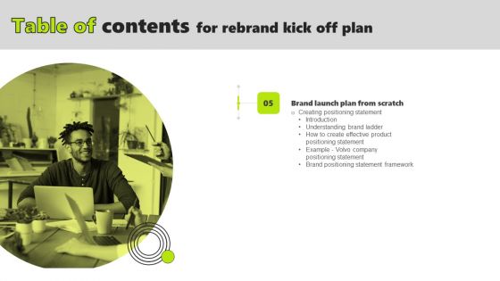 Rebrand Kick Off Plan For Table Of Contents Structure PDF Rebrand Kick Off Plan For Table Of Contents Structure PDF