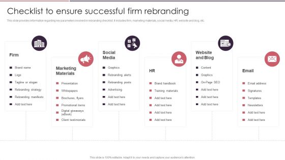 Rebranding Brand Fresh Face Development Checklist To Ensure Successful Firm Rebranding Guidelines PDF Rebranding Brand Fresh Face Development Checklist To Ensure Successful Firm Rebranding Guidelines PDF