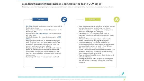 Rebuilding Travel Industry After COVID 19 Handling Unemployment Risk In Tourism Sector Due To COVID 19 Template PDF Rebuilding Travel Industry After COVID 19 Handling Unemployment Risk In Tourism Sector Due To COVID 19 Template PDF