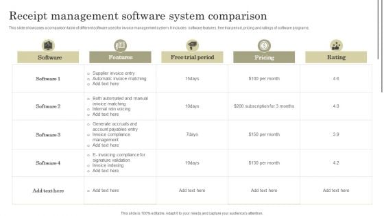 Receipt Management Software System Comparison Themes PDF