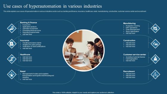 Recent Technologies In IT Industry Use Cases Of Hyperautomation In Various Industries Mockup PDF